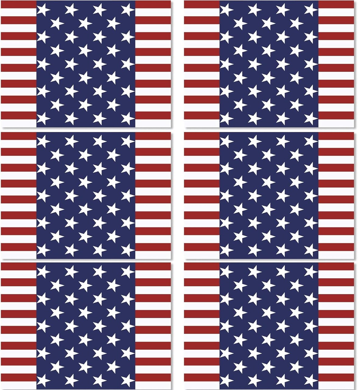 America 250th Anniversary Patriotic Placemats (Set of 6) - Semiquincentennial Freedom Stars & Flag Design - Washable Plastic Table Mats for 4th of July, Memorial Day, and Veterans Day Party Decor